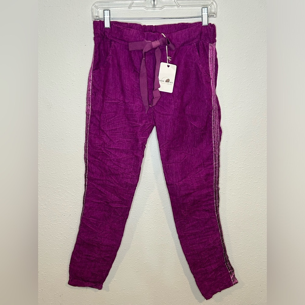 Made in Italy Pink Drawstring Jogger Pants